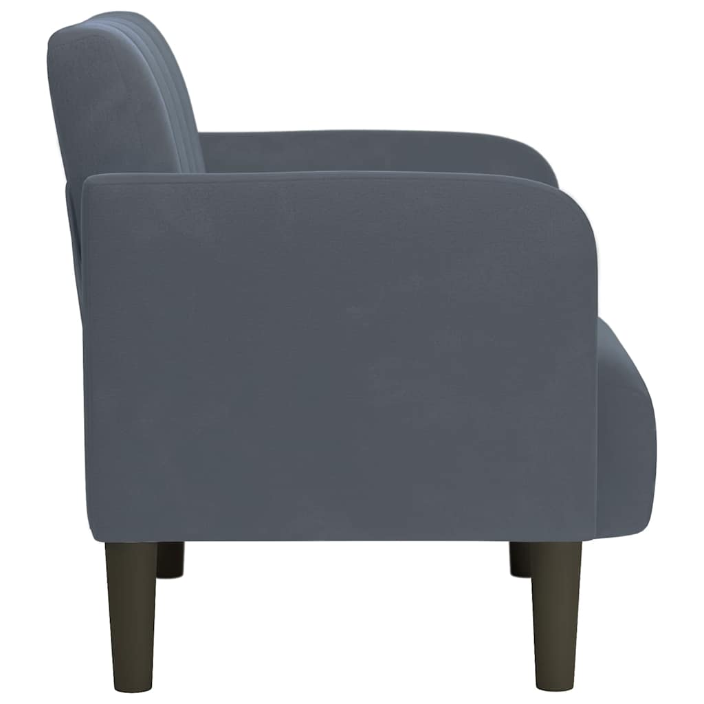 Sofa Chair with armrests Dark gray 54 cm velvet