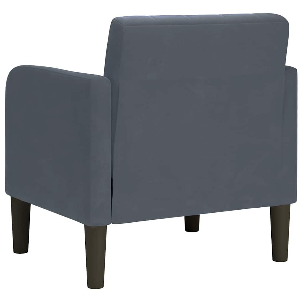 Sofa Chair with armrests Dark gray 54 cm velvet