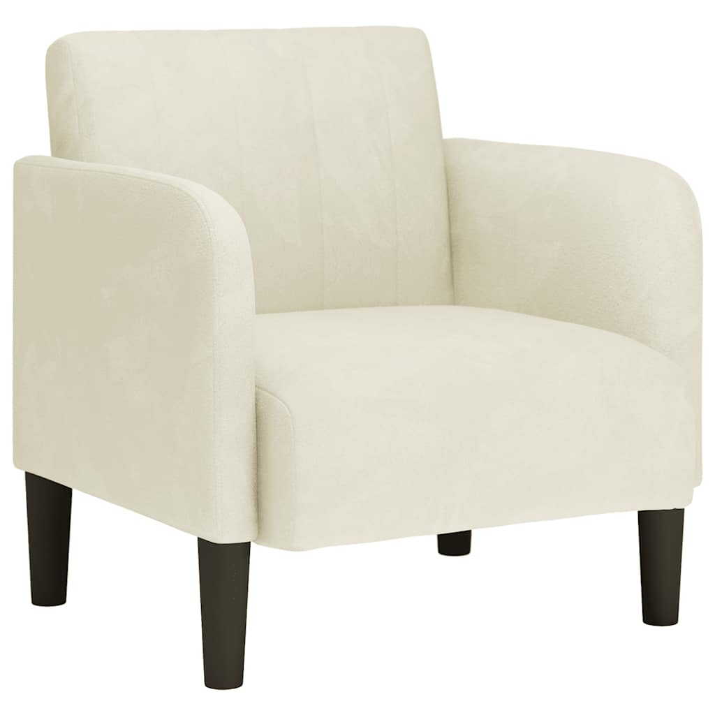 Sofa Chair with Armrests Cream 54 cm Velvet