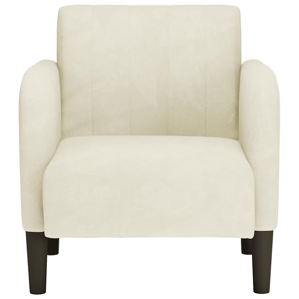 Sofa Chair with Armrests Cream 54 cm Velvet