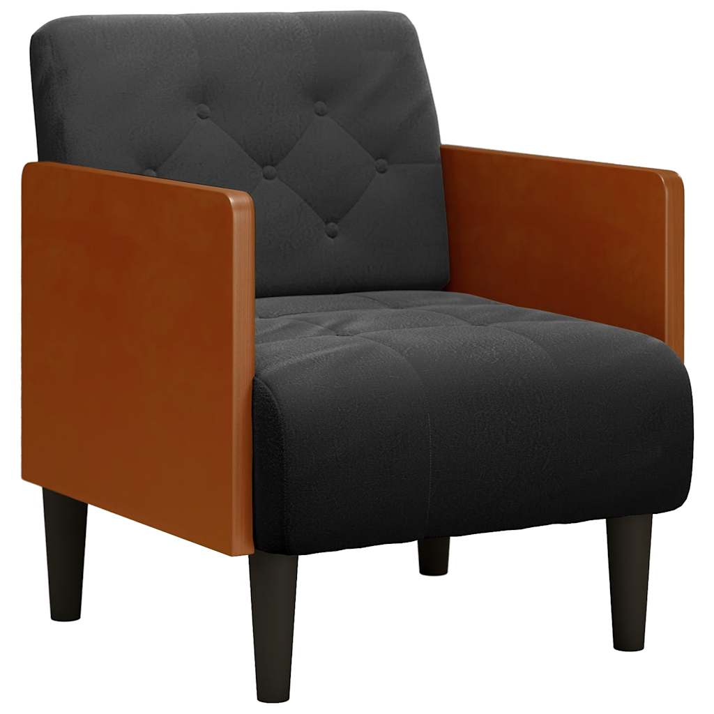 Sofa Chair with Armrests Black 55 cm Velvet