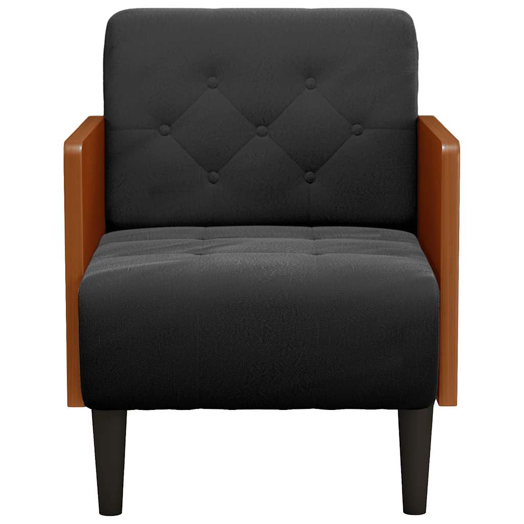 Sofa Chair with Armrests Black 55 cm Velvet