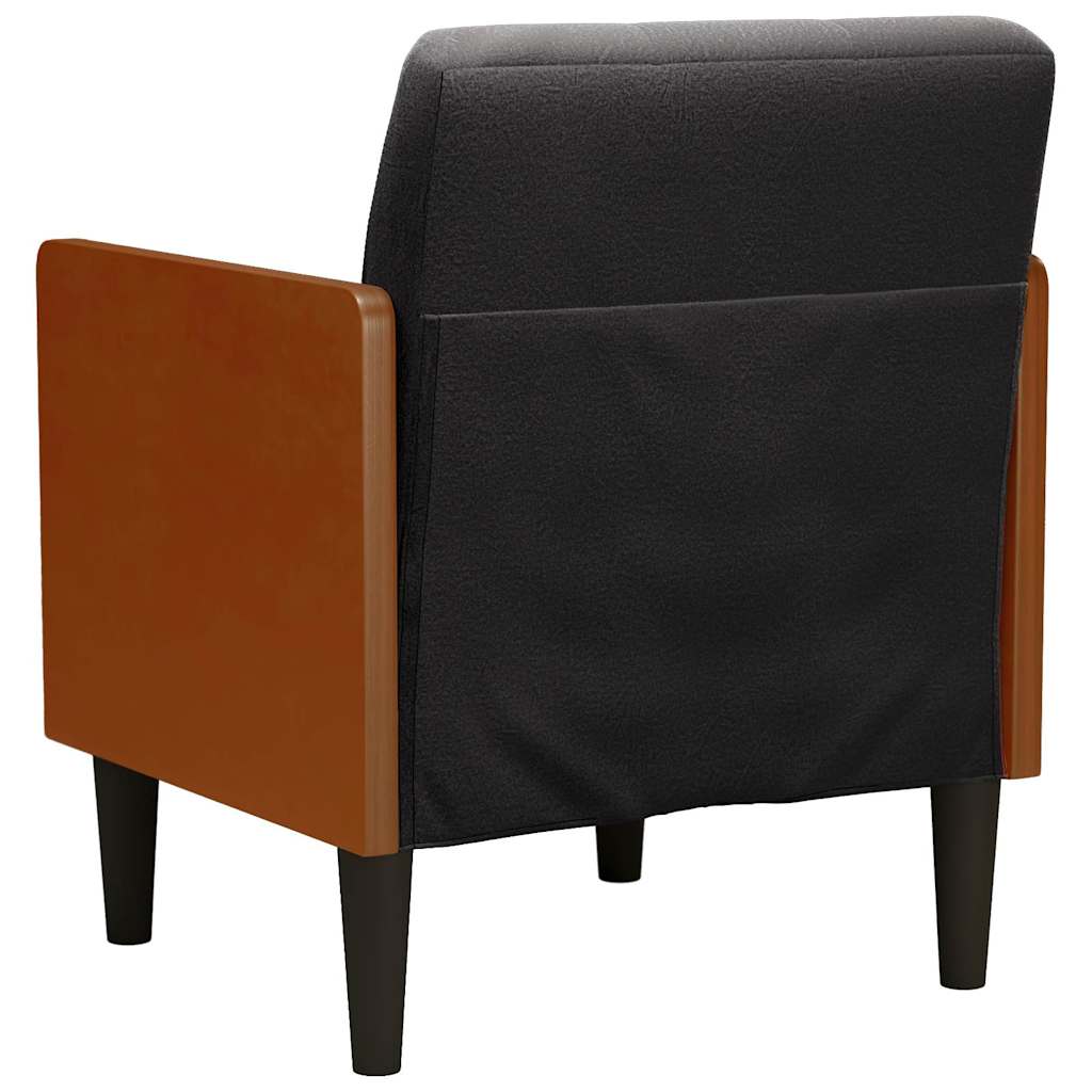 Sofa Chair with Armrests Black 55 cm Velvet