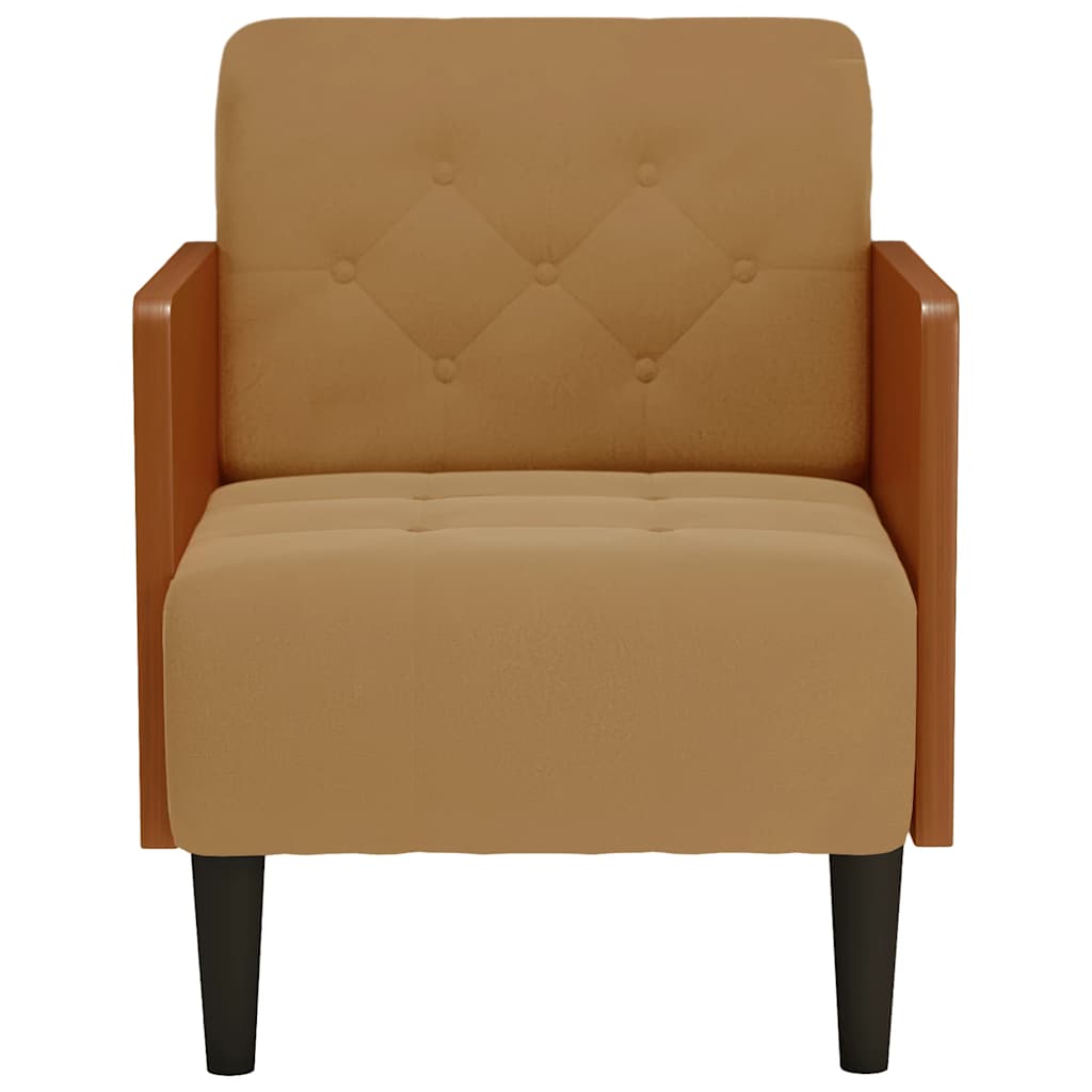 Sofa Chair with Armrests Brown 55 cm Velvet