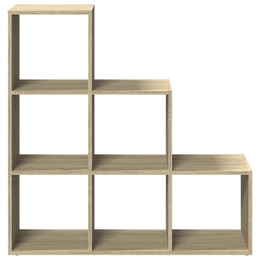 Bookcase/divider 3 levels sonoma oak 99x29x99 cm wood