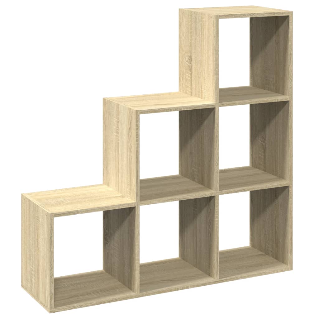 Bookcase/divider 3 levels sonoma oak 99x29x99 cm wood