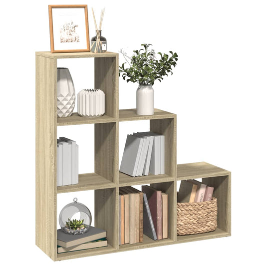 Bookcase/divider 3 levels sonoma oak 99x29x99 cm wood