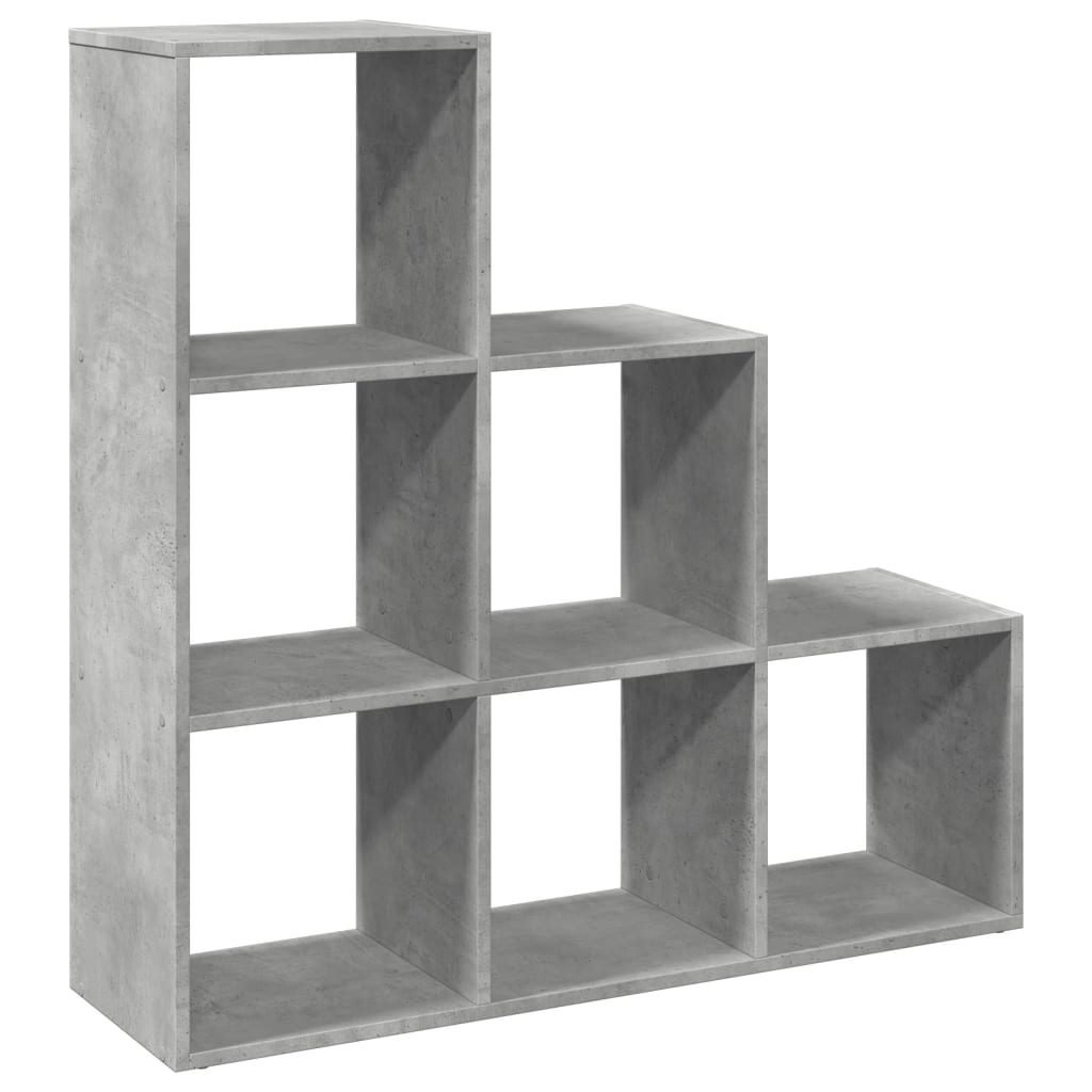 Bookcase/room divider 3 levels, gray, 99x29x99 cm wood