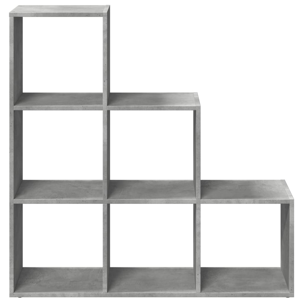 Bookcase/room divider 3 levels, gray, 99x29x99 cm wood