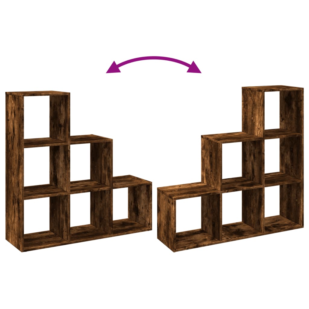 Bookcase/room divider 3 levels oak 99x29x99 cm wood