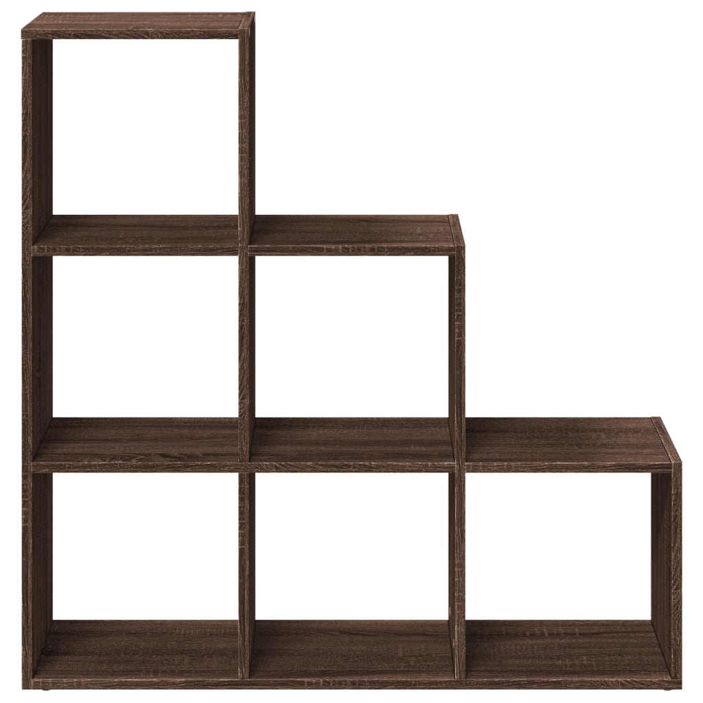 Bookcase/divider 3 levels brown oak 99x29x99 cm wood