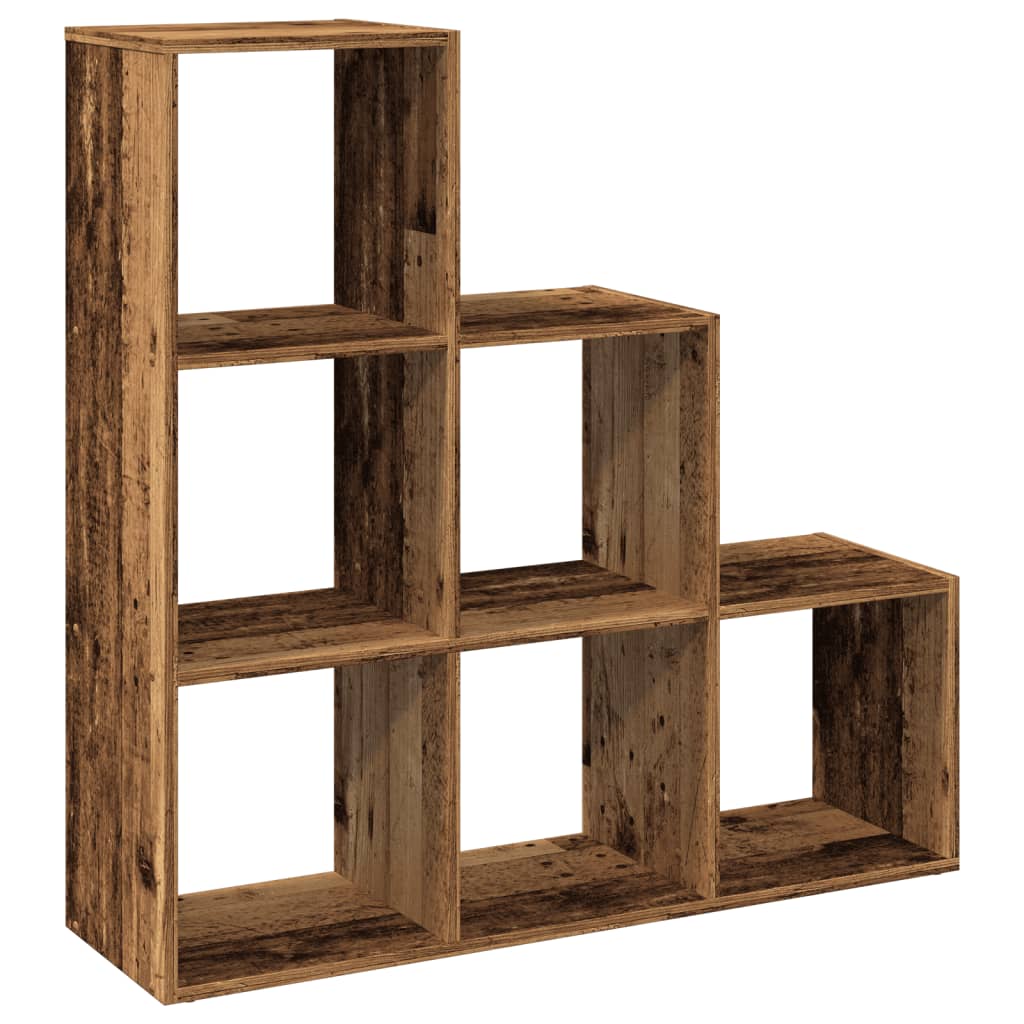 Bookcase/divider, 3 levels, old wood, 99x29x99 cm, wood