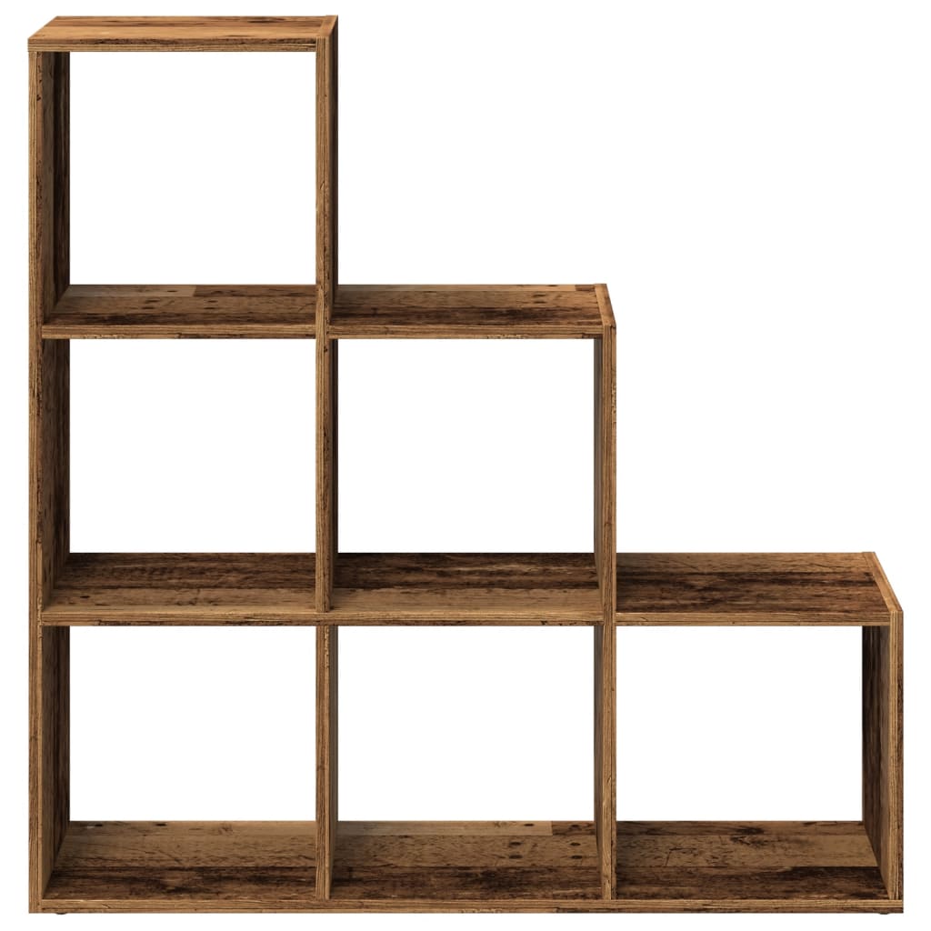 Bookcase/divider, 3 levels, old wood, 99x29x99 cm, wood