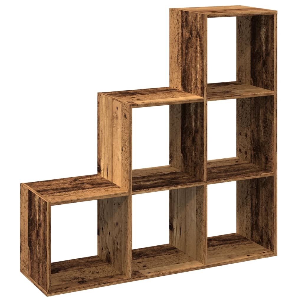 Bookcase/divider, 3 levels, old wood, 99x29x99 cm, wood