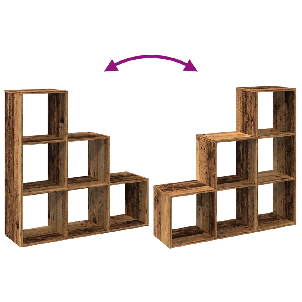 Bookcase/divider, 3 levels, old wood, 99x29x99 cm, wood