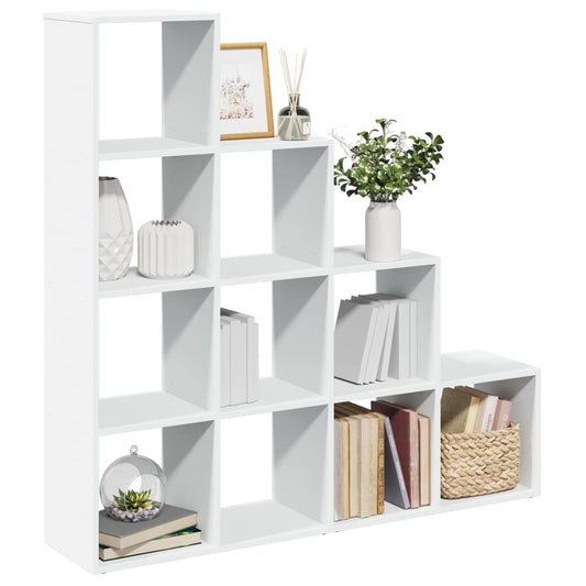 Bookcase/divider 4 levels, white, 131.5x29x131.5 cm wood