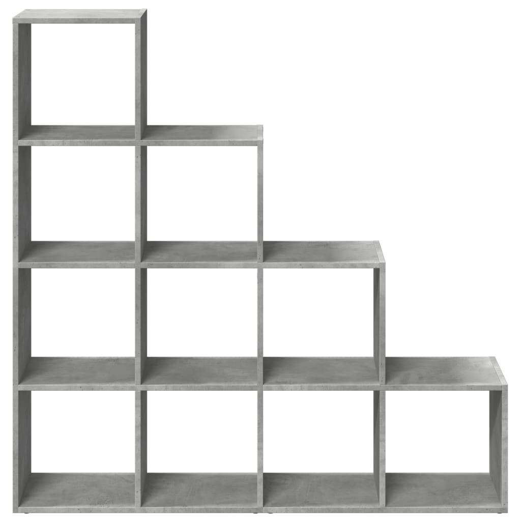 Bookcase/room divider concrete gray 131.5x29x131.5 cm wood