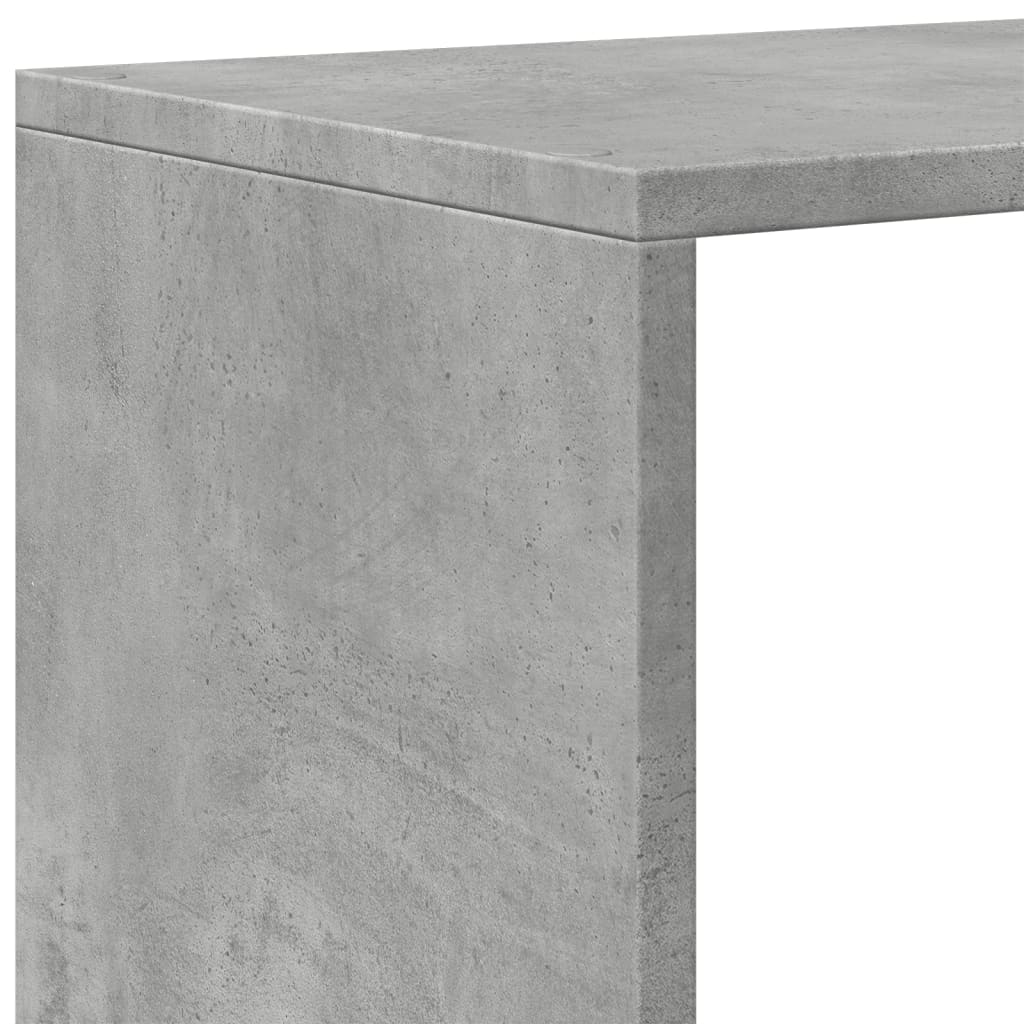 Bookcase/room divider concrete gray 131.5x29x131.5 cm wood