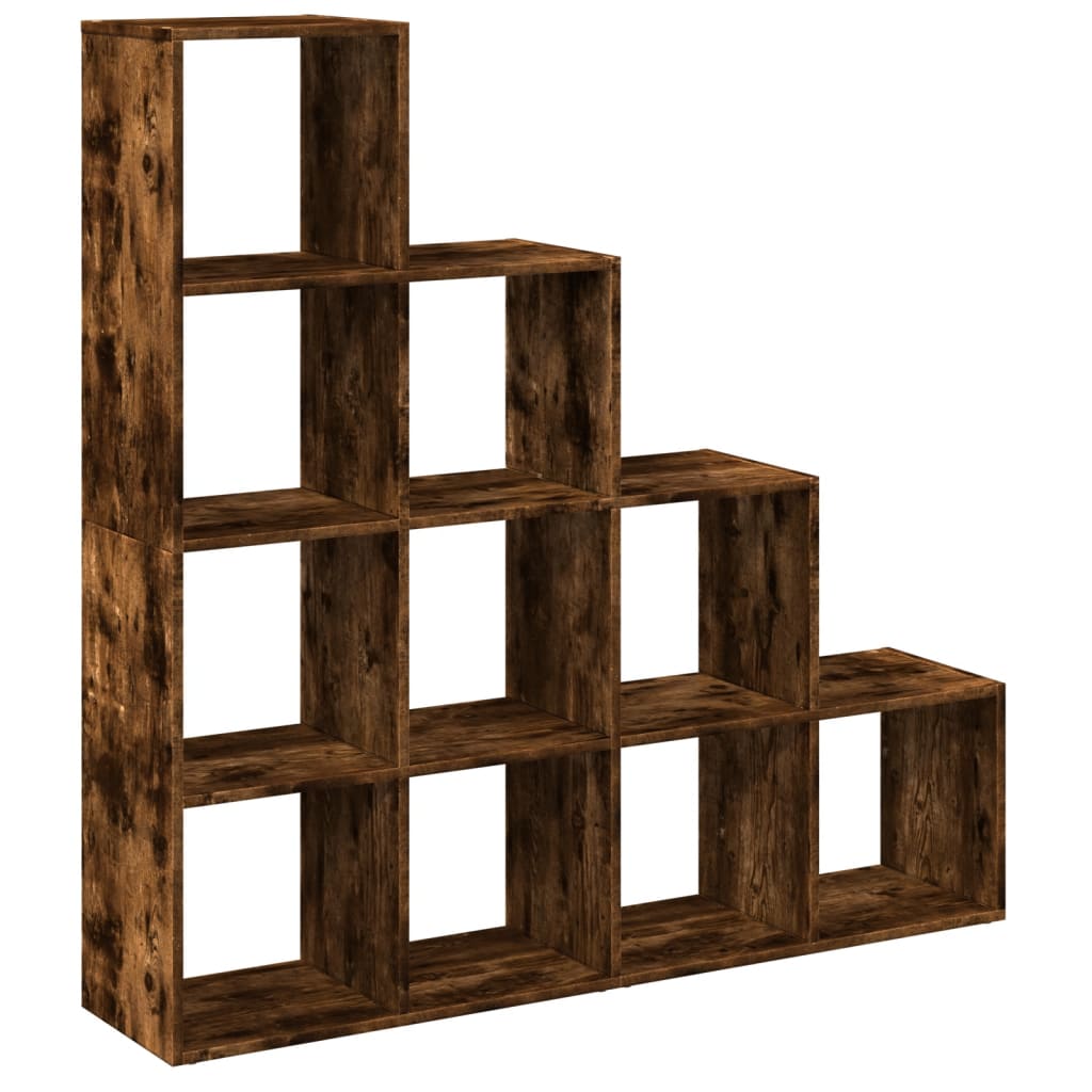 Bookcase/divider smoky oak 131.5x29x131.5 cm wood