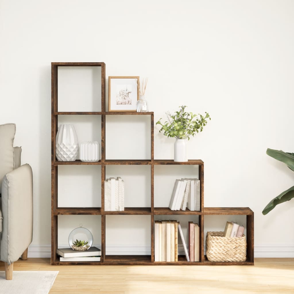 Bookcase/divider smoky oak 131.5x29x131.5 cm wood