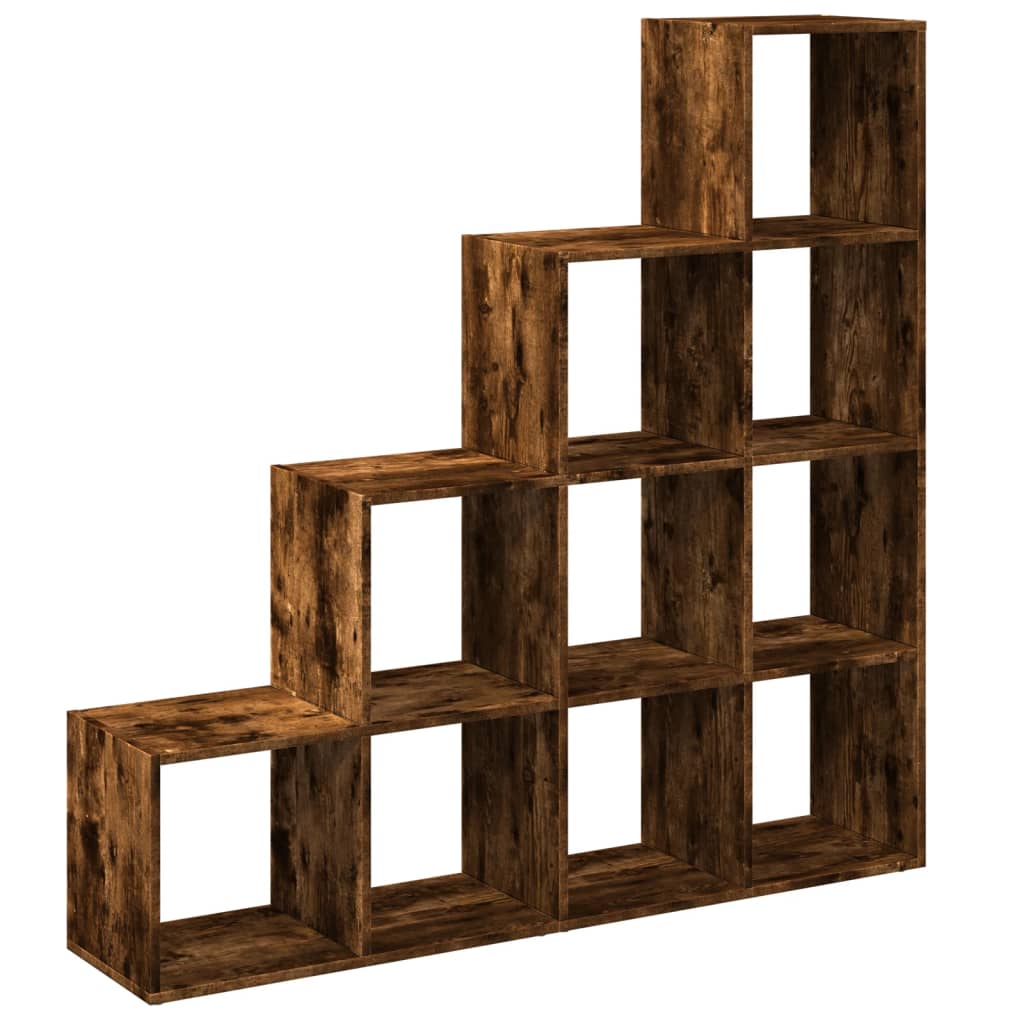 Bookcase/divider smoky oak 131.5x29x131.5 cm wood