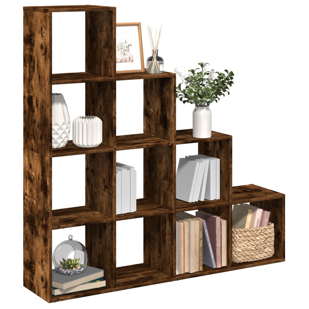 Bookcase/divider smoky oak 131.5x29x131.5 cm wood