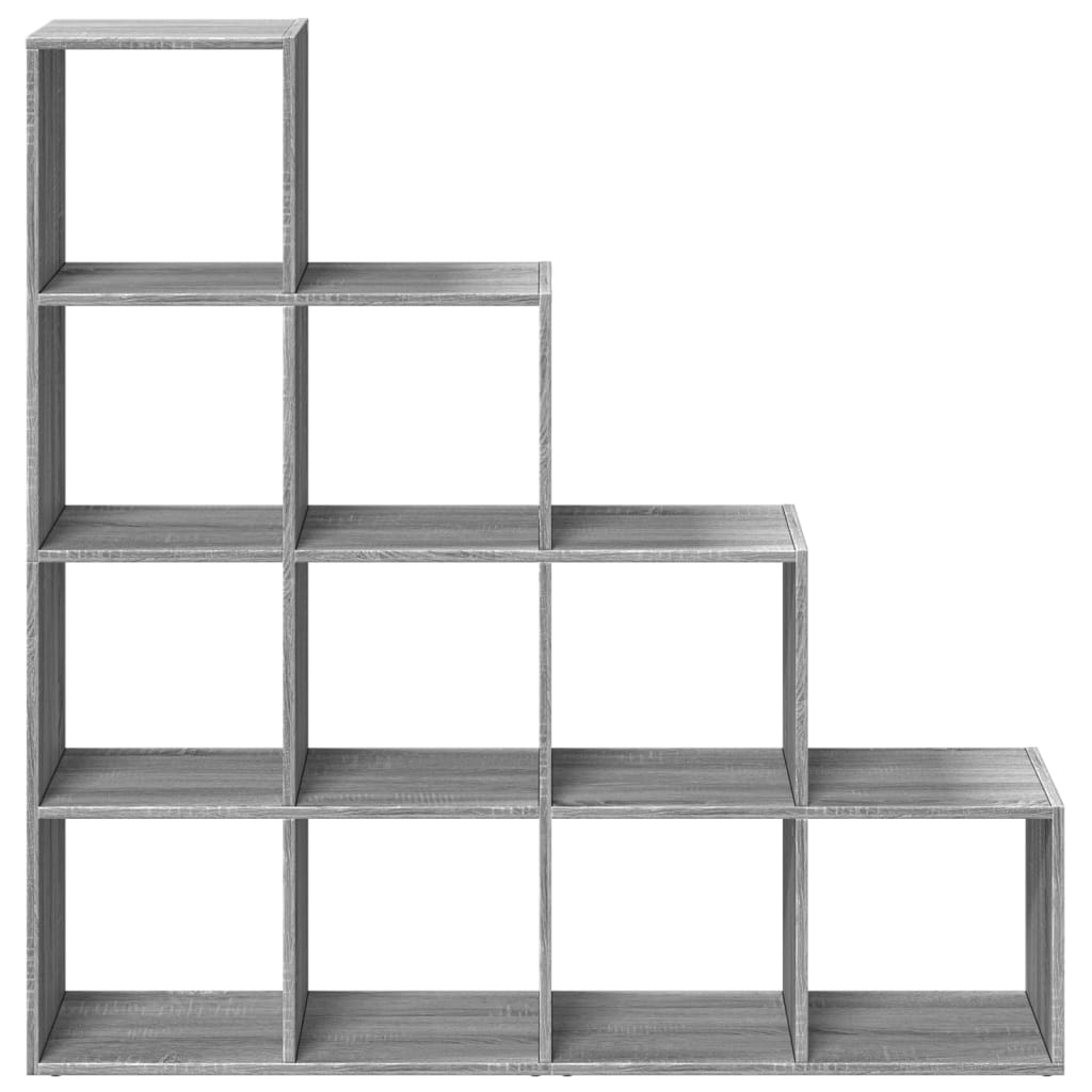 Bookcase/room divider sonoma gray 131.5x29x131.5 cm wood