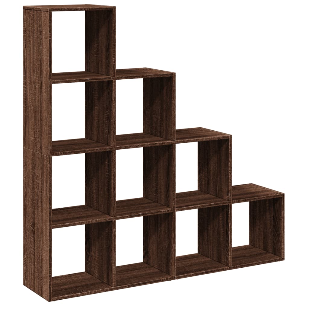 Bookcase/room divider brown oak 131.5x29x131.5 cm wood