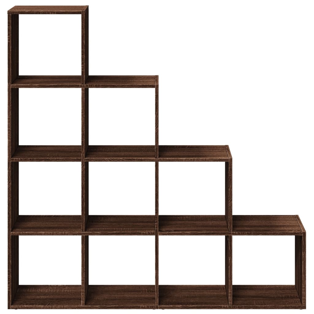 Bookcase/room divider brown oak 131.5x29x131.5 cm wood