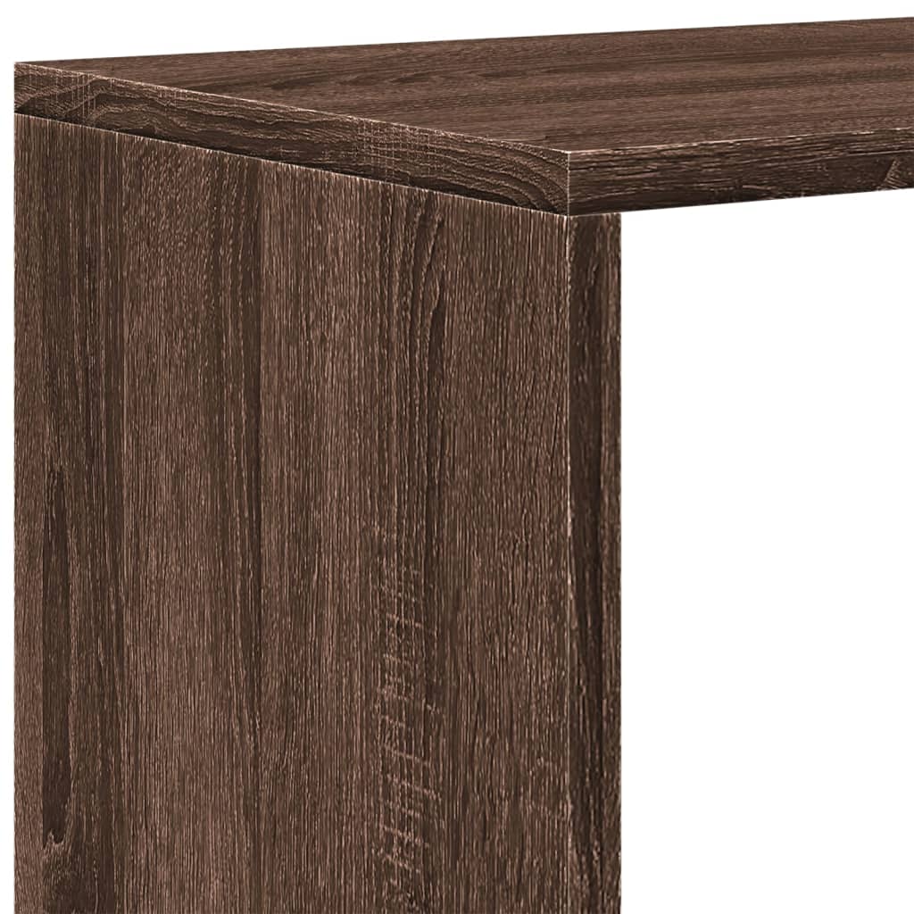 Bookcase/room divider brown oak 131.5x29x131.5 cm wood