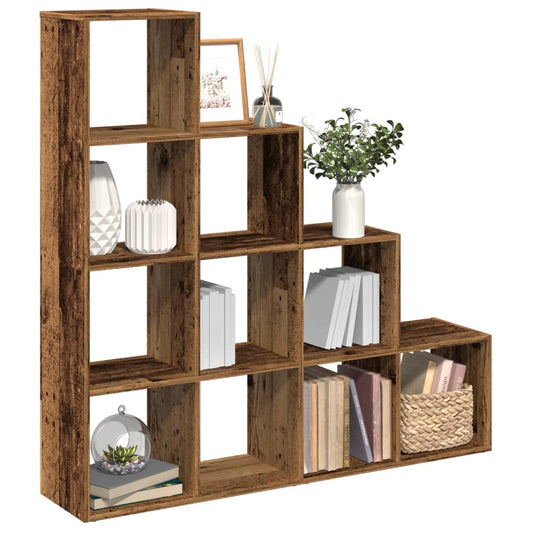 Bookcase/room divider, old wood, 131.5x29x131.5 cm, wood