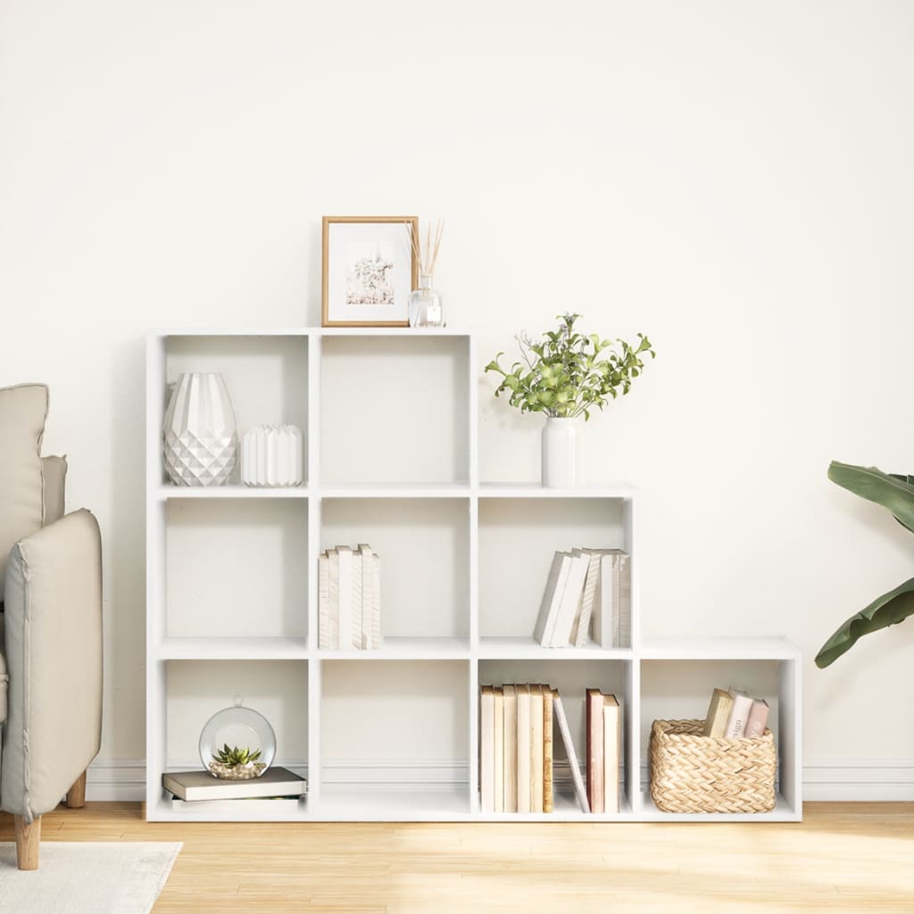 Bookcase/divider 3 levels, white, 137.5x29x103.5 cm wood