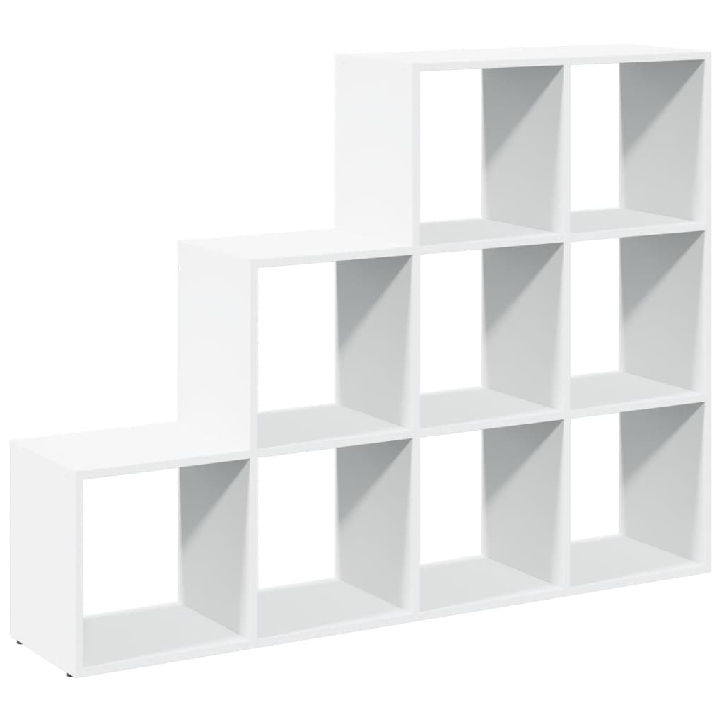 Bookcase/divider 3 levels, white, 137.5x29x103.5 cm wood