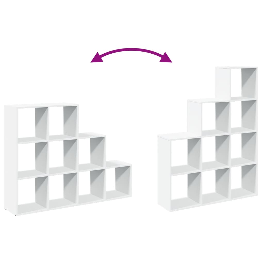 Bookcase/divider 3 levels, white, 137.5x29x103.5 cm wood