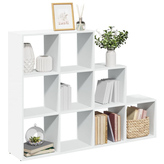 Bookcase/divider 3 levels, white, 137.5x29x103.5 cm wood