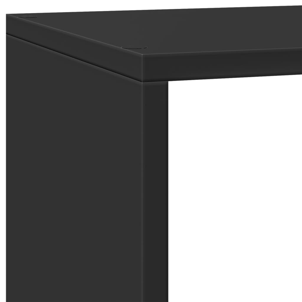 Bookcase/divider 3 levels, black 137.5x29x103.5 cm wood