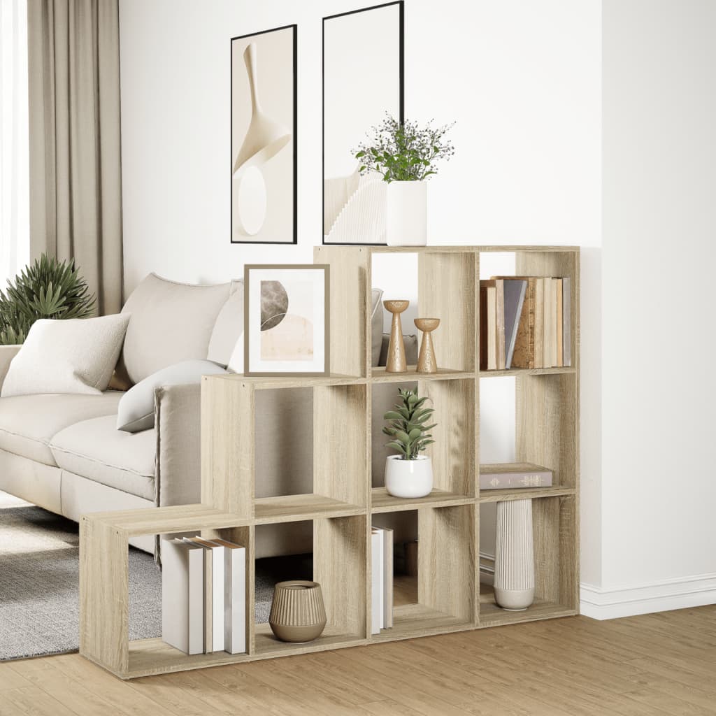 Bookcase/room divider sonoma oak 137.5x29x103.5cm wood