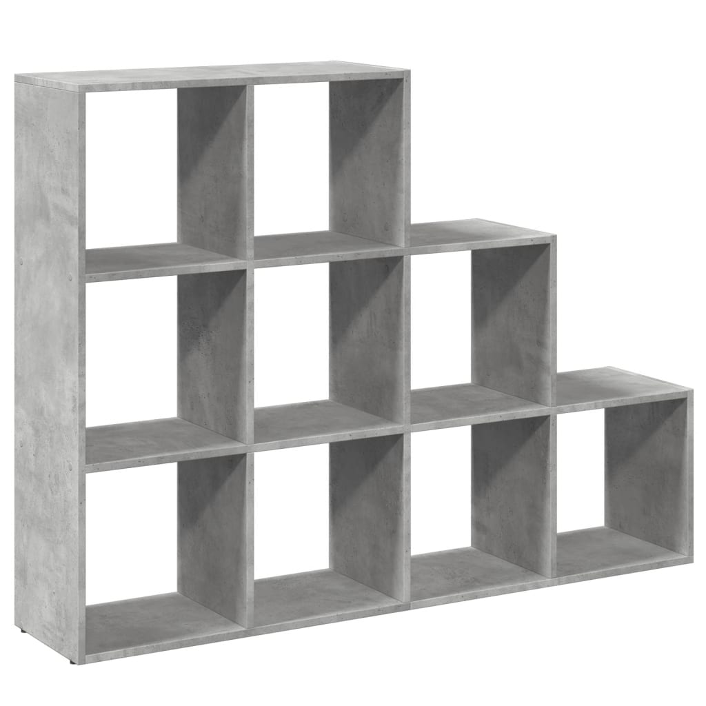 Bookcase/room divider concrete gray 137.5x29x103.5 cm wood