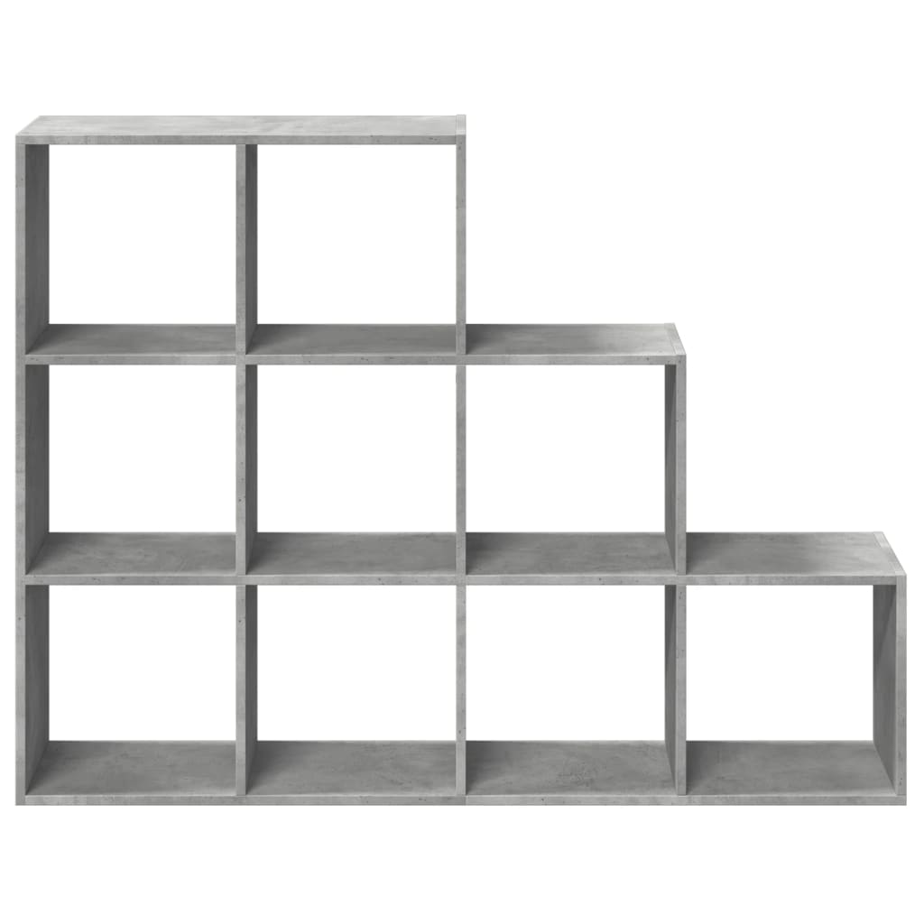 Bookcase/room divider concrete gray 137.5x29x103.5 cm wood