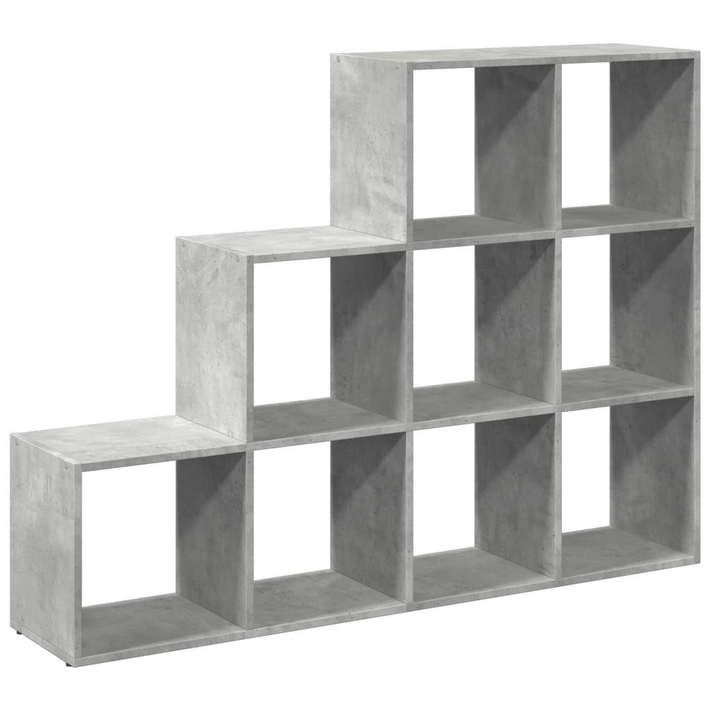 Bookcase/room divider concrete gray 137.5x29x103.5 cm wood