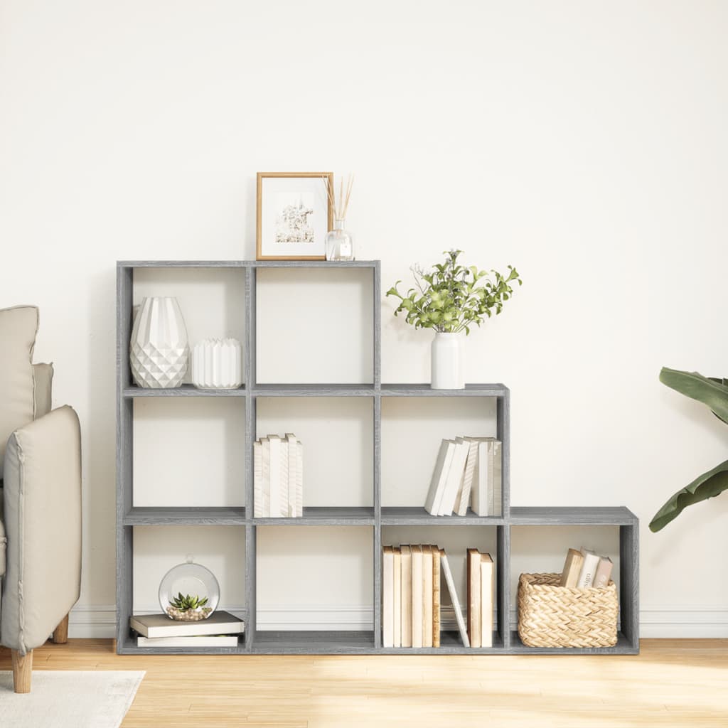 Bookcase/room divider sonoma gray 137.5x29x103.5 cm wood