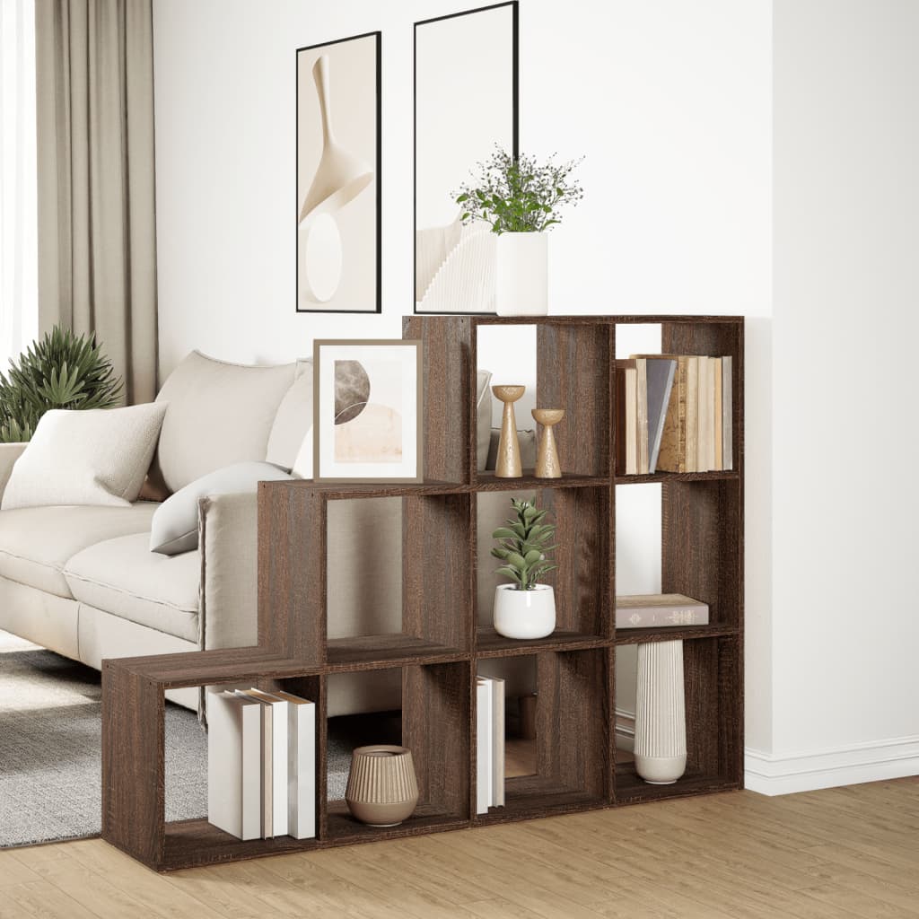 Bookcase/room divider brown oak 137.5x29x103.5 cm wood