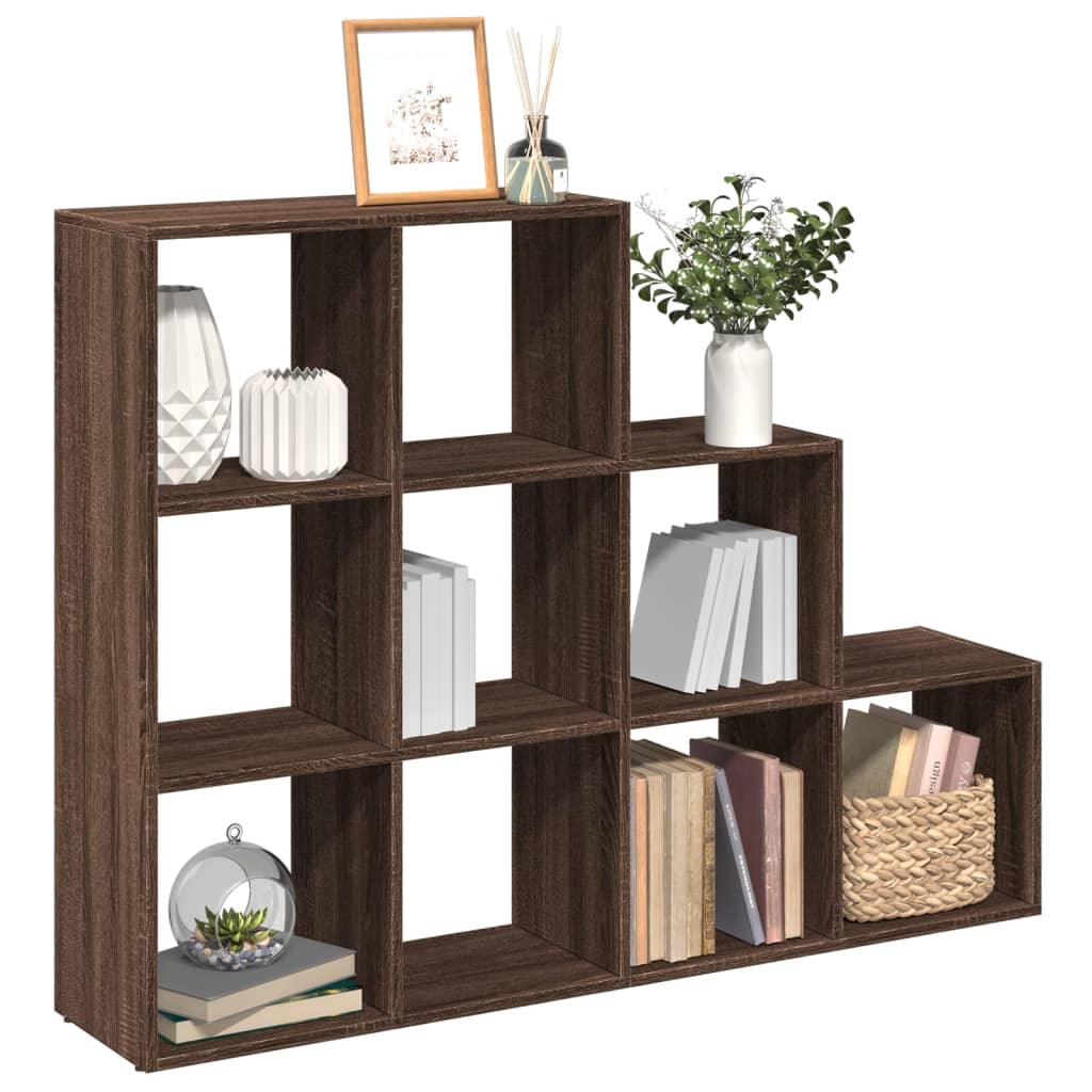 Bookcase/room divider brown oak 137.5x29x103.5 cm wood