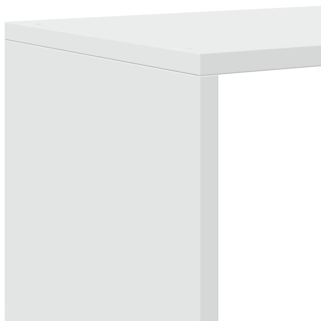 Bookcase/room divider 3 levels, white, 123x29x123 cm wood