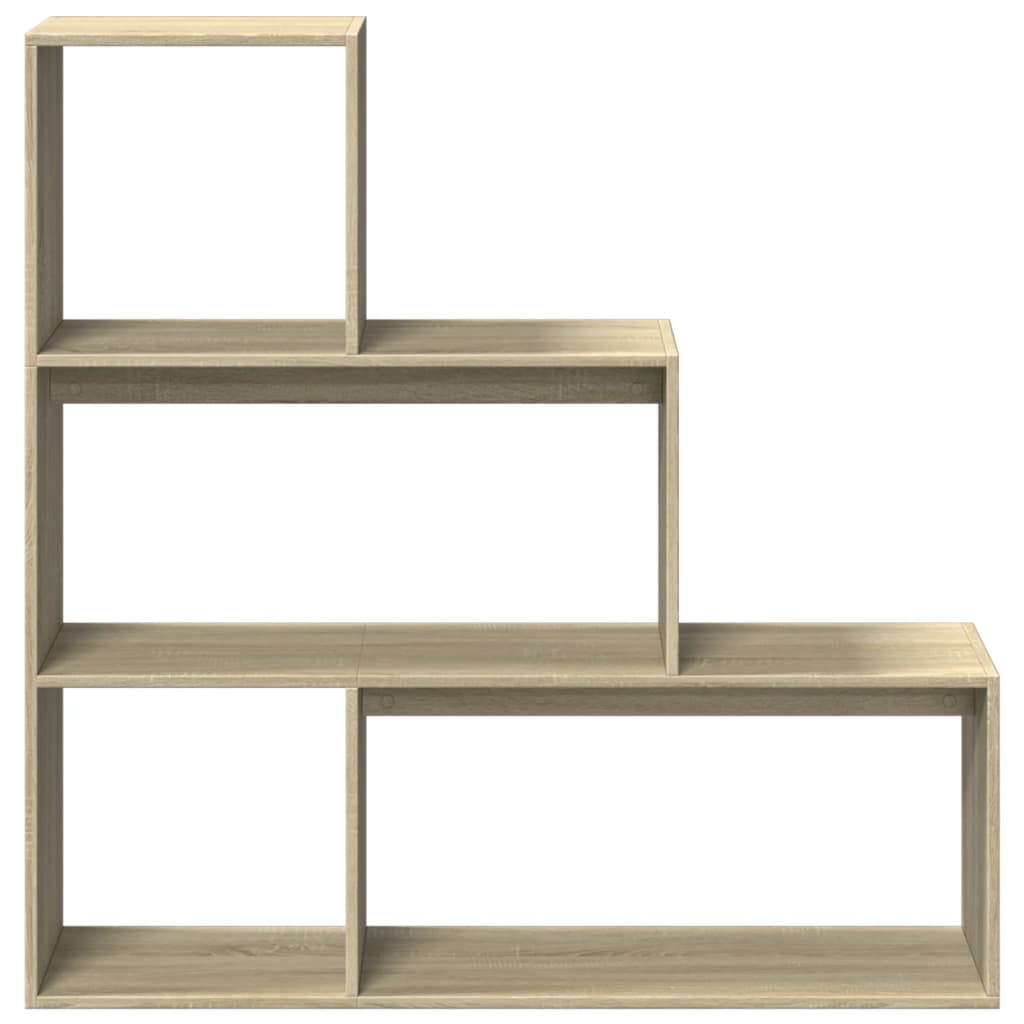 Bookcase/separator 3 levels sonoma oak 123x29x123cm wood