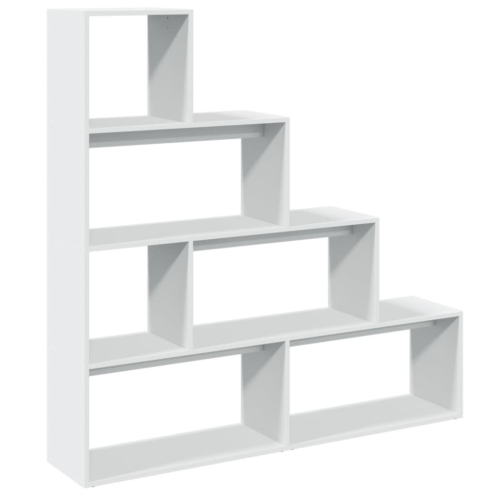 Bookcase/divider 4 levels, white, 143.5x29x143.5 cm wood