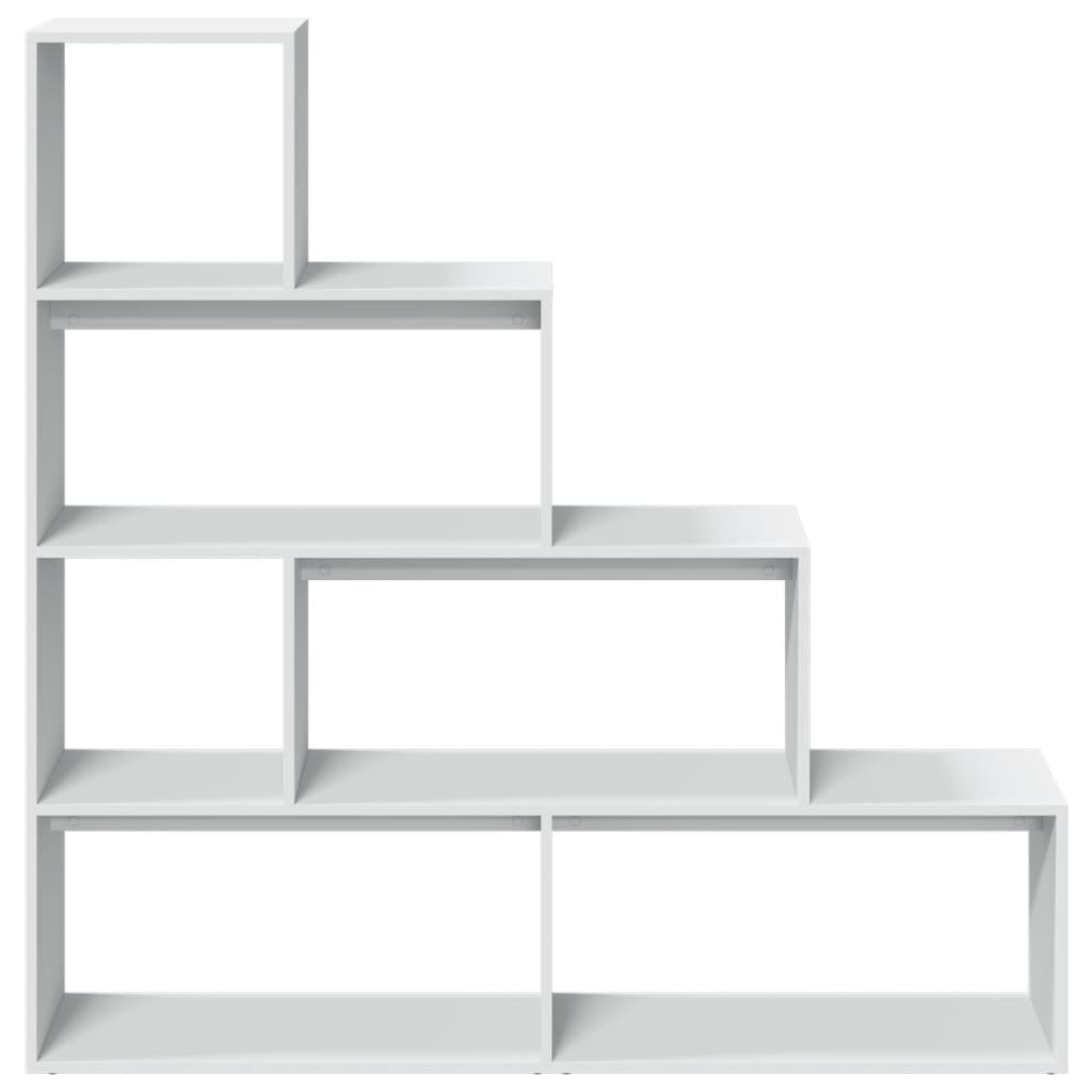 Bookcase/divider 4 levels, white, 143.5x29x143.5 cm wood