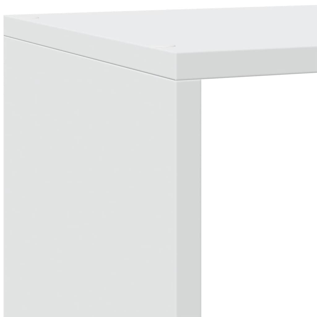 Bookcase/divider 4 levels, white, 143.5x29x143.5 cm wood