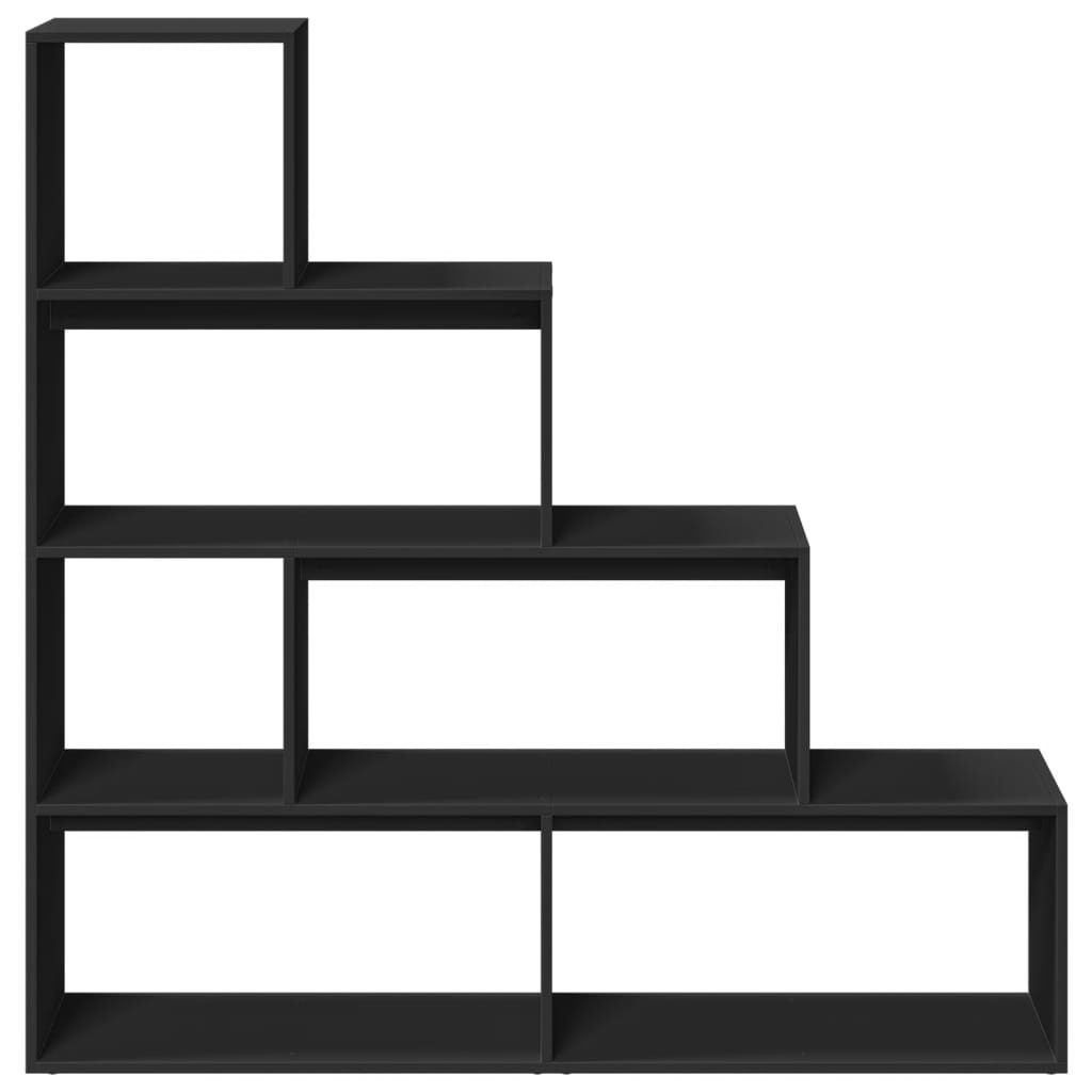 Bookcase/divider 4 levels, black 143.5x29x143.5cm wood