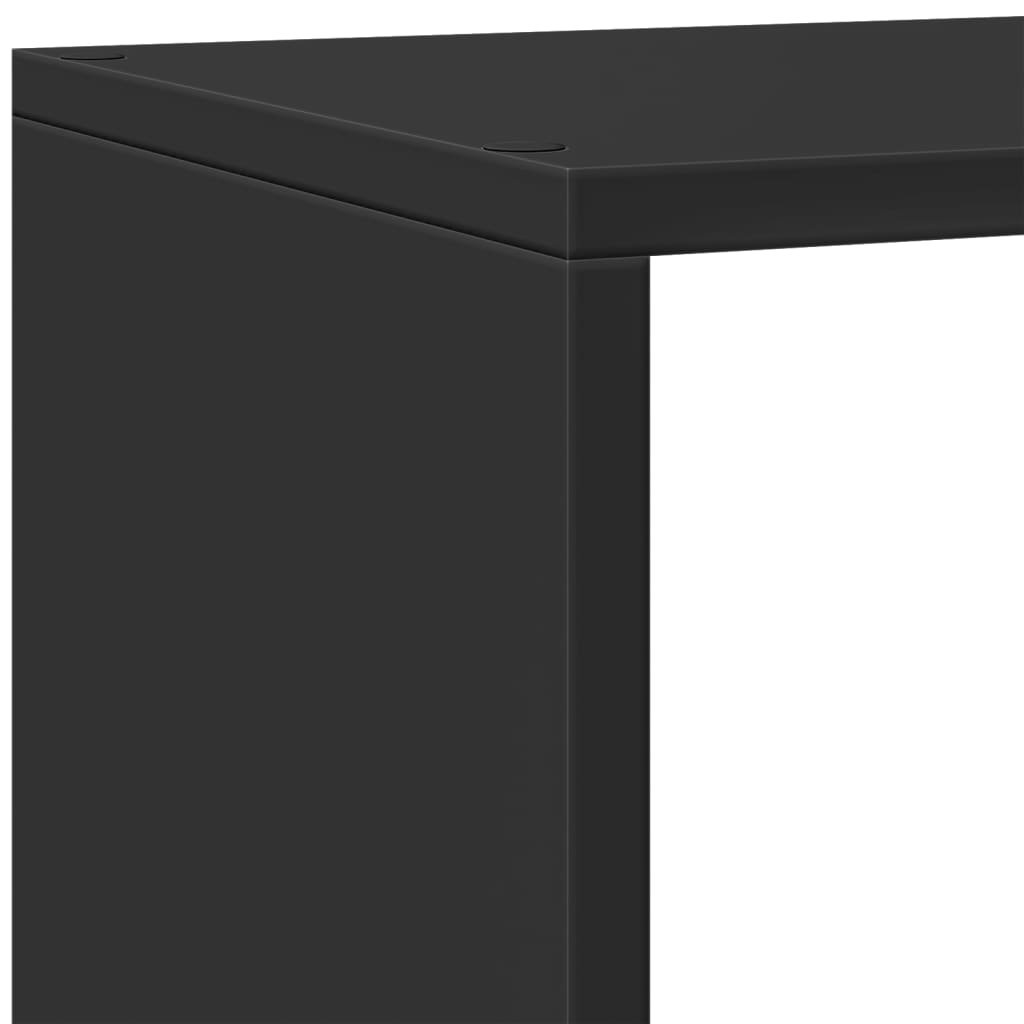 Bookcase/divider 4 levels, black 143.5x29x143.5cm wood